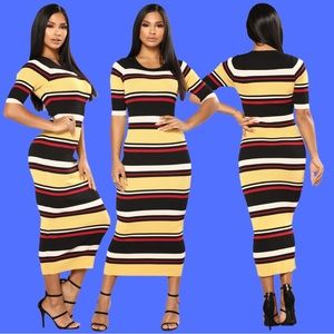Amara Stripe Maxi Dress - Yellow Multi 💛